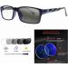 Near Far Multifocal Progressive Reading Glasses for Men - Black Blue Acetate Metal UV400 Transition Photochromic 25 Distance 150 Reading - Buy Online on GoSupps.com