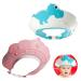 2 Pcs Baby Shower Cap Set Adjustable Hair Washing for Toddler Kids Boys Girls Baby Visor for Eyes Ears and Face(Crown Pink Dinosaur Blue)