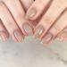 IMSOHOT Glossy Oval Press on Nails Short French Fake Nails Round Nude False Nails with Designs Glue on Nails Acrylic Nails for Women 47-A001