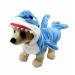 Mogoko Funny Dog Cat Shark Costumes, Pet Halloween Christmas Cosplay Dress, Adorable Shark Pet Apparel, Animal Fleece Hoodie Warm Outfits Clothes 9.4"Neck Girth, 13.0"Chest Blue