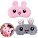 2 Pcs Cartoon Rabbit Sleep Eye Masks - Plush Blackout Sleeping Masks for Travel & Relaxation - Buy Online on GoSupps.com