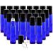 25 Pack 10ml Cobalt Blue Glass Roller Bottles Leakproof Empty Refillable Essential Oil Glass Roller Bottle with Stainless Steel Roller Balls (1 Opener 1 Dropper Included)