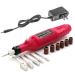 Pinkiou Portable Electric Nail Drill Set Pen Sander Polish Machine Acrylic Gel Removal Manicure Filer Kit with 6 Nail Drill Bits Pedicure Efile Rotary Carver Nail Art Tools Red
