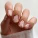 24Pcs Short Press on Nails Square Fake Nails Nude Pink False Nails Spring and Summer Flowers Design Extra Short Artificial Nails Glossy Acrylic Stick on Nails for Women Girl st-4