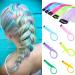 12 Pieces Colored Hair Extensions Clips - Colorful Straight Hairpieces for Girls & Women | Party Highlight Wigs - Buy Online on GoSupps.com