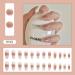 Press On False Nails | Press On Fake Nude Nails | Long Coffin Fake Nails French False Nails Press On Nails Glossy Nail Tips With Design Ballet Nail Pieces Sritob - Buy Online on GoSupps.com