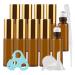 Tianzd 20 pieces empty 5 ml of brownlas roller bottles with gold screw cap amber roll-on glass bottles with glass roller for essential oils Essential Oil with funnel opener pipettes 5ml