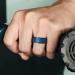 Egnaro Men's Silicone Wedding Ring Set - Inner Arc Ergonomic Design - Breathable Rubber Bands in Dark Blue, Black, Black Gray, and Dark Gray - 9mm Wide - Size 10 - Buy Online on GoSupps.com