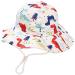 XYIYI Kids Bucket Hat Adjustable Sun Hats Breathable Beach Hat for Boys Girls 4-8 Years Beige Dinosaur