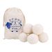 Qiaogle Wool Dryer Balls 6 Pcs Reusable Wool Dryer Balls Natural Fabric Softener Reduces Clothing Wrinkles and Saves Drying Time Natural Handmade Baby Safe & Unscented