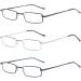 Vevesmundo Metal Reading Glasses | Compact Lightweight Spring Hinge | Blue Light Filter | Includes Case - 4.0x Magnification - Buy Online on GoSupps.com