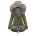 Hanxiulin plush jacket oversize warm lined fleecemantel ladies winter jacket long -sleeved winter coat jacket women trench coat long thick warm cuddly winter coat plush jacket xxl green