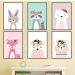 lulupila Pictures for children's room decorative poster baby room living room A4 children's poster children's pictures animal motifs forest animals for children boys and girls set of 6 - V25 Set of 6 V25