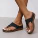 BIFUTON Women's Strappy Sandals with Arch Support | Orthopedic Flip Flops for Casual Walking | Size 10 3X-Narrow | Black - Buy Online on GoSupps.com