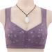Lyaart Large Size Non-Steel Ring Back Lifting Bra - Soft Front Open Buckle for Daily Sleep - 105B in Purple-Gray - Buy Online on GoSupps.com