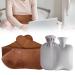 IWILCS Hot Water Bottle Warm Hot Water Bag Rubber Hot Water Pouch with Soft Plush Hand Waist Warmer Cover Hot Water Bottle Belt for Neck Shoulder Back Legs and Waist Warm (Brown)