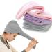 3pcs Hair Towel Wrap Head Drying Towel with Button  Dry Hair Hat for Women Long Hair (Pink Purple Gray)