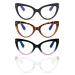 Cat Eye Reading Glasses Fashion Cute Reader for Women 4 Pack 2.75 4 Mix Pack 2.75 x