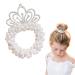 Pearl Hair Tie | Pearl Hair Ties for Girls | Children's Princess Hairband & Toddler Hairband | Crown Decorated - Perfect for Parties | 1PC - Hair Scrunchies for Girls | Pearl Crown Hair Ties | Girls' Fashion Accessory Cl...