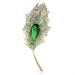 Pin Jewelry Gifts for Women Ladies Elegant Luxury Green Leaf Brooch Leaf Shape Wedding Banquet Brooch Ladies Fashion Accessories Brooches & Pins
