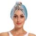 Beach Seashell Starfish Hair Towel 2 Pack Super Absorbent Hair Drying Towel Quick Dry Hair Turbans Head Towel with Button Twisty Wrap for Women Girls
