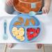 Vicloon Baby Suction Plate 2Pcs - Non-Slip Silicone Weaning Plate for Toddler Kids - Divided Dishes for Self Feeding - Fits Most Highchairs Trays - Pink/Grey Blue - Buy Online on GoSupps.com