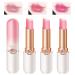 Domality Pink Magic Color Change Lipstift Set with peach course package 3PCs long-lasting nutrient lip balm automatically change color after temperature and pH value