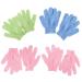4 Pairs Exfoliating Shower Gloves - Medium Bath Scrub Body Exfoliator for Soft Skin - Buy Online on GoSupps.com