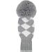 Scott Edward Handmade Knit Wood Golf Covers - 4 Pieces Set | Fit 460cc Driver, Fairway Wood, and Hybrid | Grey White Argyle Design - Buy Online on GoSupps.com