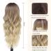 26'' Ombre Blonde Long Wavy Curly Wig with Bangs - Synthetic Protein Fiber Hair Replacement for Women - Ideal for Cosplay, Costume and Halloween - Buy Online on GoSupps.com