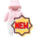 Baby Girls Snowsuit Romper with Detachable Hood, Footies, and Warm Cotton Material - Pink Winter Outfit for Newborn (9-12 Months) - Buy Online on GoSupps.com