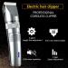 Paociuro 1Set USB Rechargeable Hair Clipper Men Haircut Ceramic Blade Shave Hair Clipper Silver - Buy Online on GoSupps.com