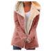 Hanxiulin fleece jacket plush jacket cuddly jacket ladies hoodie hoodie hoodie on both sides transition jacket autumn coat synthetic fur fleece buffer coat with hood with hooded plush jacket xl pink