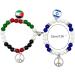 Vsilay Set of 2 ISR PLE Pendant Bracelets - Colorful Bead Hand Chain with Magnetic Clasp | Couples Bangle Accessories - Buy Online on GoSupps.com