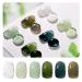 GAOY Jelly Green White Gel Nail Polish Set 6 Transparent Colors Sheer Gel Nail Kit for Salon Gel Manicure and Nail Art DIY at Home Emerald Green