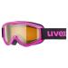 uvex speedy pro - ski goggles for children - contrast-enhancing - enlarged fog-free field of vision - pink/laser gold - one size