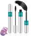 2 in 1 Mascara 5x Longer Waterproof + 1 Gift Eyelash curler Lash Cosmetics Natural Lengthening and Thickening Effect No Clumping Superstrong Magic 4d Silk Fiber for Vibely Mascara Makeup