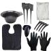 Hair Dye Kit 9 Pieces Hair Dyeing Set Hair Dye Bowl Dye Brush Ear Protector Gloves Hair Dye Cape for Salon and Home