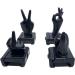 GOTICAL Fixed Backup Finger Sight Set for Picatinny Rail and Weaver | Front and Rear BUIS Set (2 Sets) | 4Pcs Thumb Sight - Buy Online on GoSupps.com