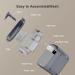 Petory Cat Water Fountain - Automatic 2.2L Pet Water Dispenser with Filters | BPA-Free Grey Fountain for Cats | 2 Flow Modes - Buy Online on GoSupps.com