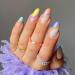 24 Pcs Press on Nails Medium, Sunjasmine Fake Nails Almond Glue on Nails, False Nails with Glue, Acrylic Nails for Women and Girls (Colorful Swirl)