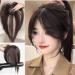 Forehead Fringe Bangs Extension Human Hair 4x8cm Mini Hairpiece Clip in 25cm Head Top Replacement Topper (Middle Part French Temple Black) - Buy Online on GoSupps.com