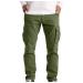 Ronony men pants chino khaki training pants long sports pants modern men's pants jeans casual pocket string Elegant slim fit leisure pants winter pants cargo pants regular jogging pants sports straight pants z arme -green xl