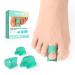 Welnove Toe Separators 6 Pack Toe Spacers for Bunions Toe Spacer for Overlapping Toe Bunion Protector Bunion Corrector Suitable for Men Women Child 3 Different Size Green