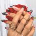 Sethexy Long Coffin Nails - 24pcs Red & Black Ballerina False Nails with Glue - Press-On Acrylic Nail Tips for Women & Girls - Buy Online on GoSupps.com