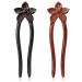 Noverlife 2PCS French Style U Shaped Hair Forks  Handcrafted Ebony Sandalwood Hair Sticks for Buns  with Elegant Flower Design  2 Prong Updo Chignon Pin for Women Girls Hairstyle Hair Accessories 2PCS French U Shaped Hai...