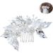 DOITOOL Silver Headpiece Bridal Flower Side Comb Hairdressing Side Comb Crystals Decor Bridal Comb French Side Combs Combs Decorative Festival Bride Wedding - Buy Online on GoSupps.com