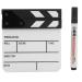 YUANJS Mini Clapperboard,Acrylic Director Scene Clapperboard TV Movie Action Board Film Cut Prop with Pen(PAV1BWE3S)
