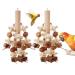 Huogee parrots toys 2 pieces bird chewing toys natural wooden blocks for budgies papages finchen sittiche aras nymphensittish