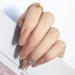 Sethexy Glossy Oval False Nails - Pink Long Gold Butterfly Acrylic Tips | 24 Complete Press-On Nail Set for Women & Girls - Buy Online on GoSupps.com